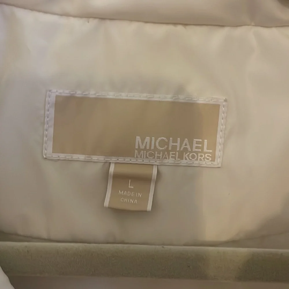 Michael Kors White Puff Vest- Large